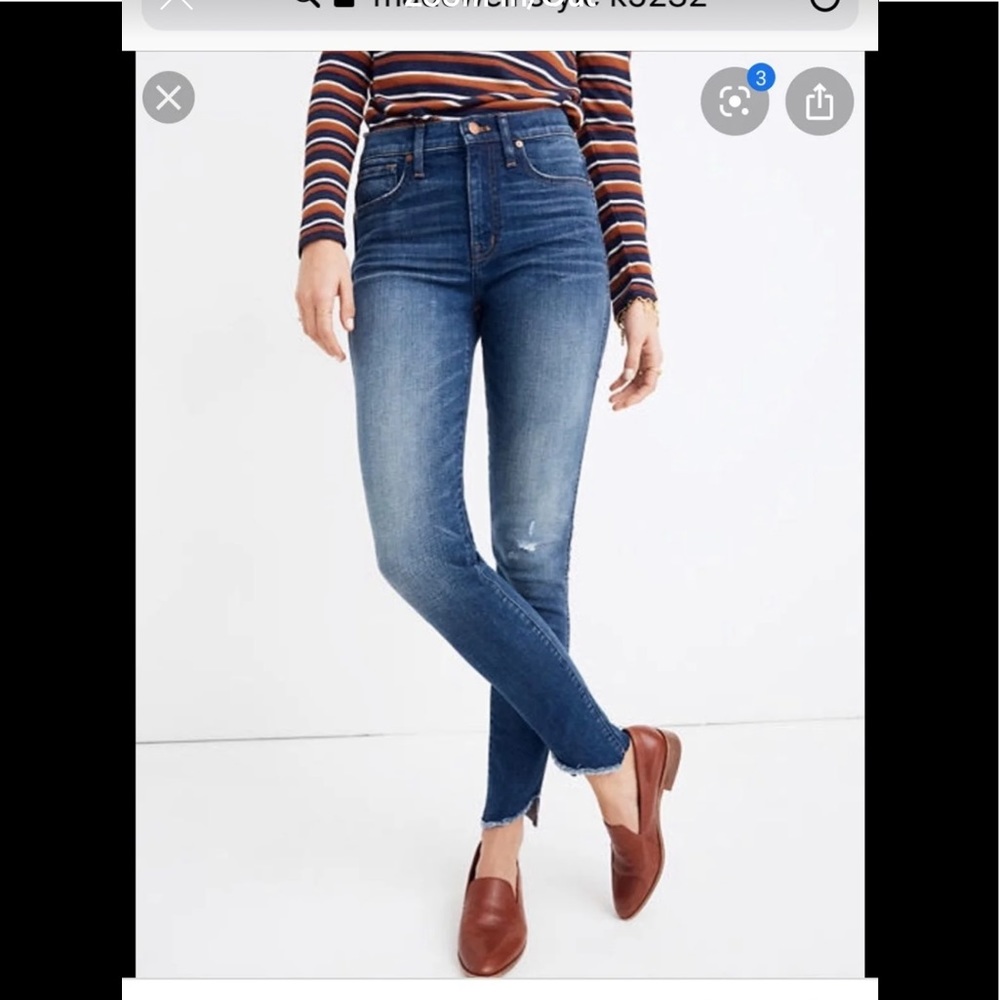 Madewell 10”high rise tulip hem jeans